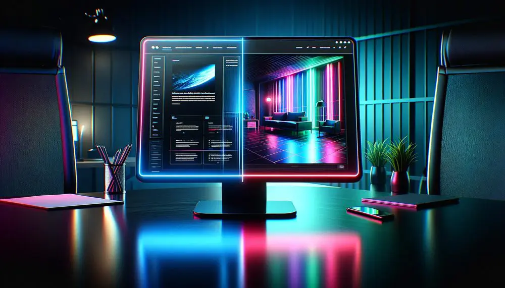 Monitor with a split screen